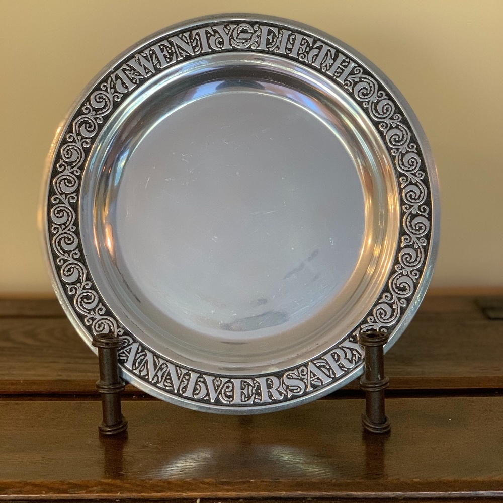 Wilton 11" Pewter 25th Anniversary Plate